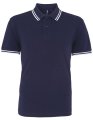 Heren Polo Asquith & Fox Classic Fit Tipped Navy-Wit